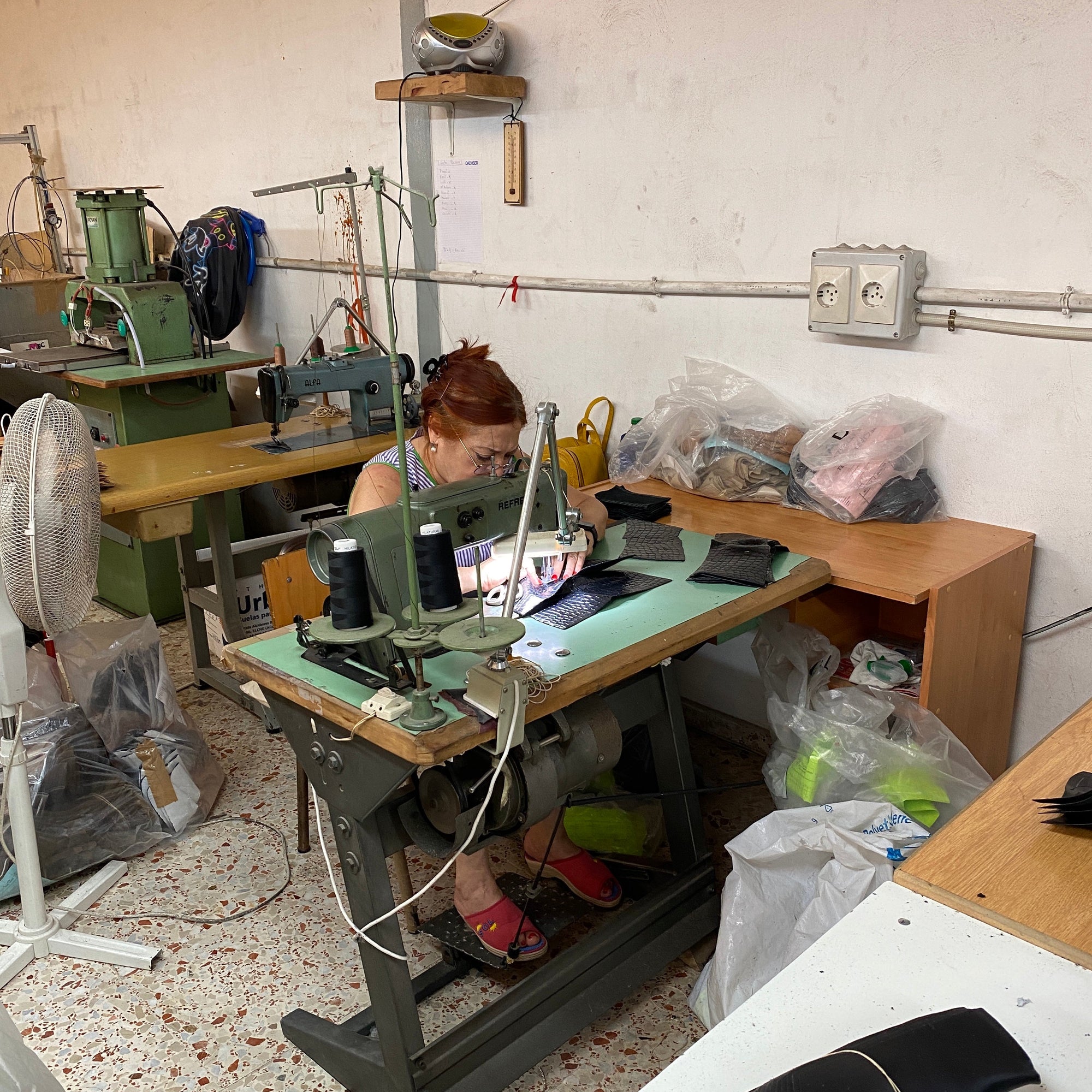 Woman working in a factory.