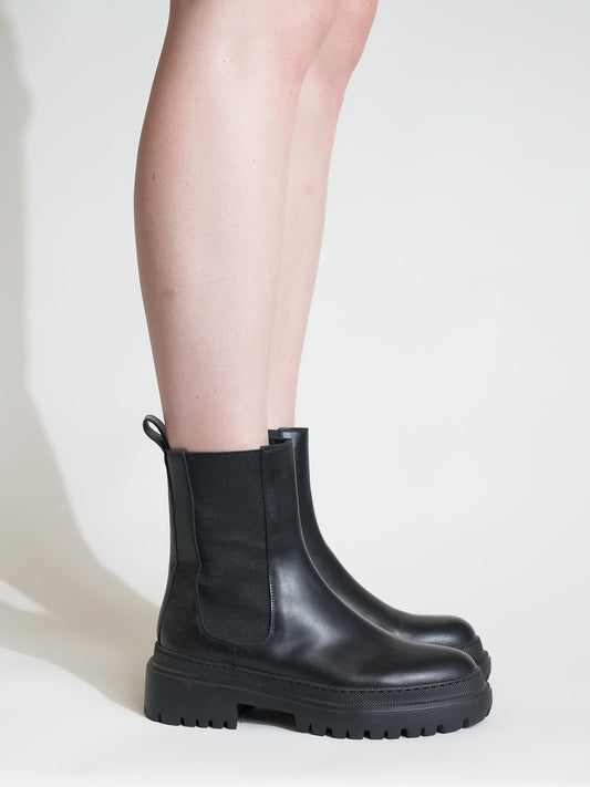 Corticella Black Leather Unlined Boot