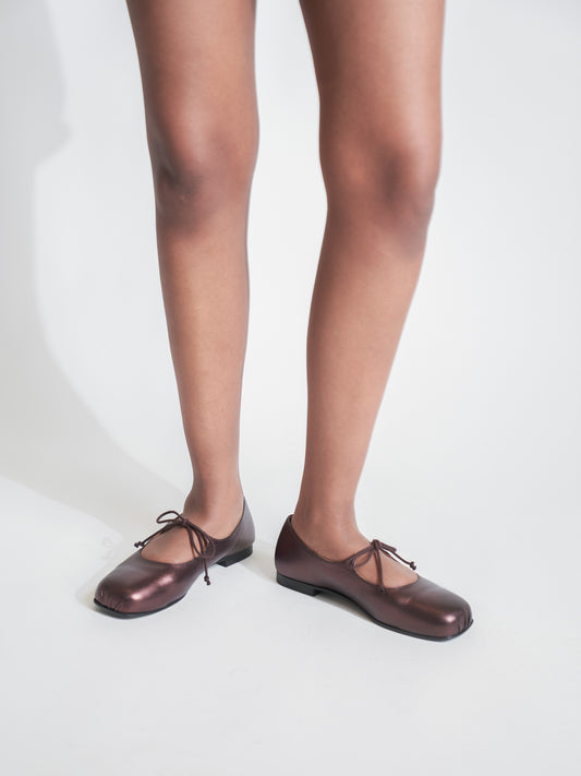 Gaia Ballerine Brown Métallique