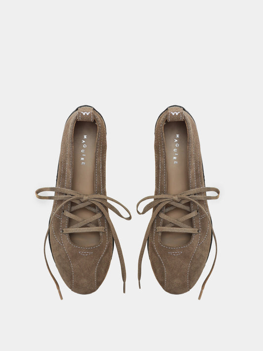 Zava Taupe Suede Ballerina