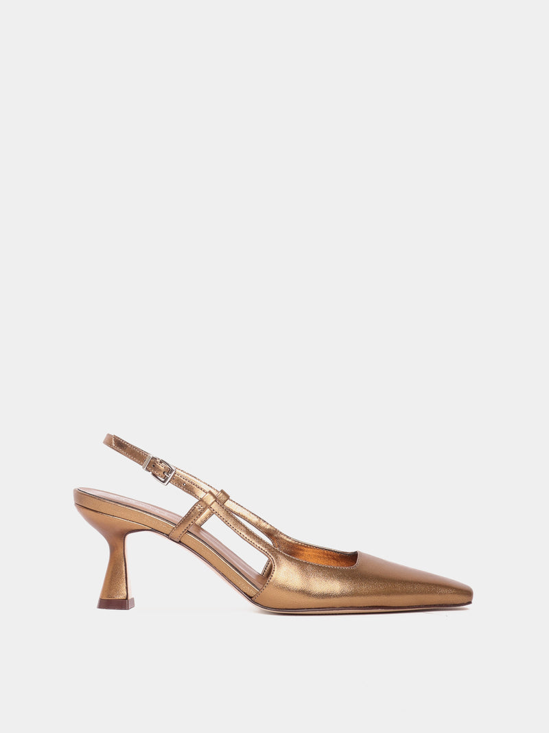 Bronze slingback heel