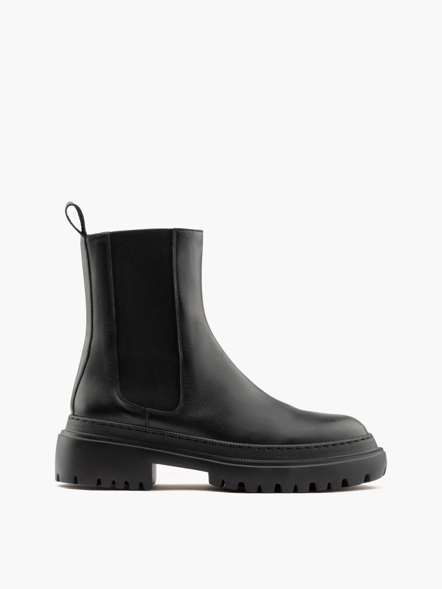 Black leather chelsea boot