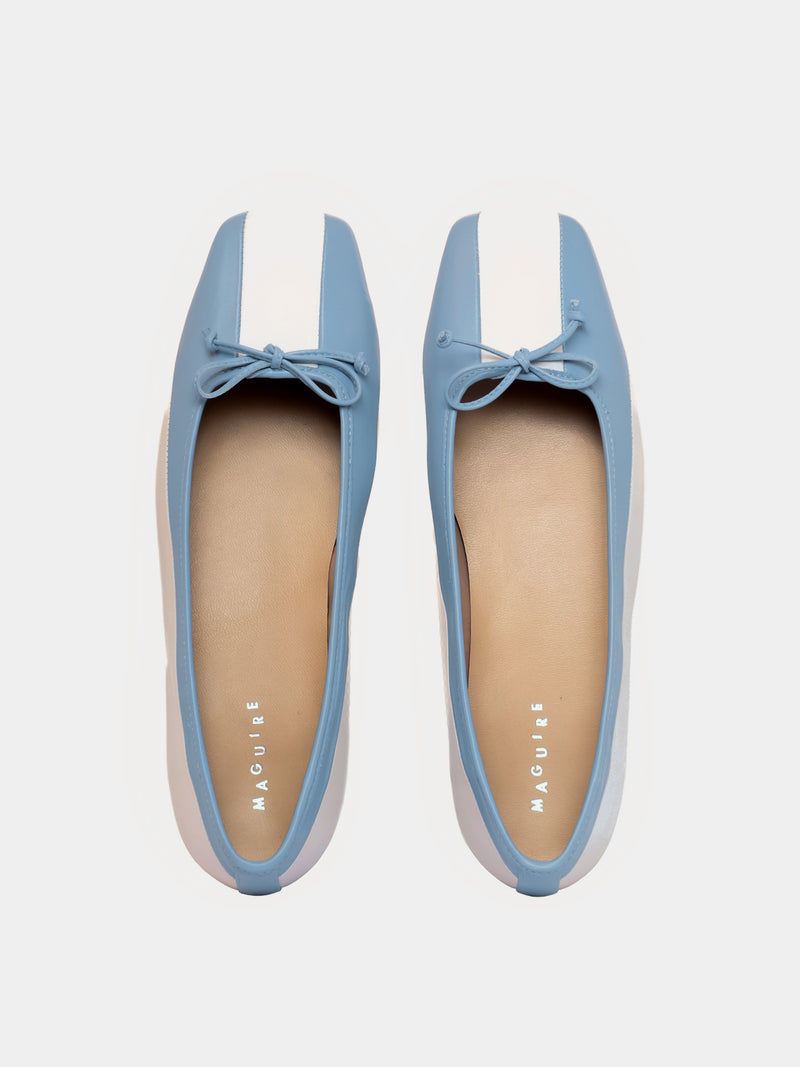 striped ballet flat blue and white