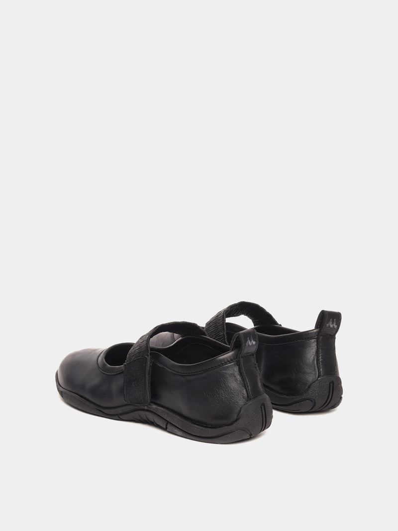 Black sporty mary-jane ballerinas
