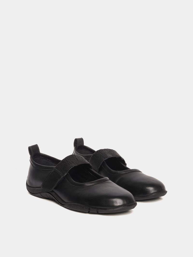 Black sporty mary-jane ballerinas