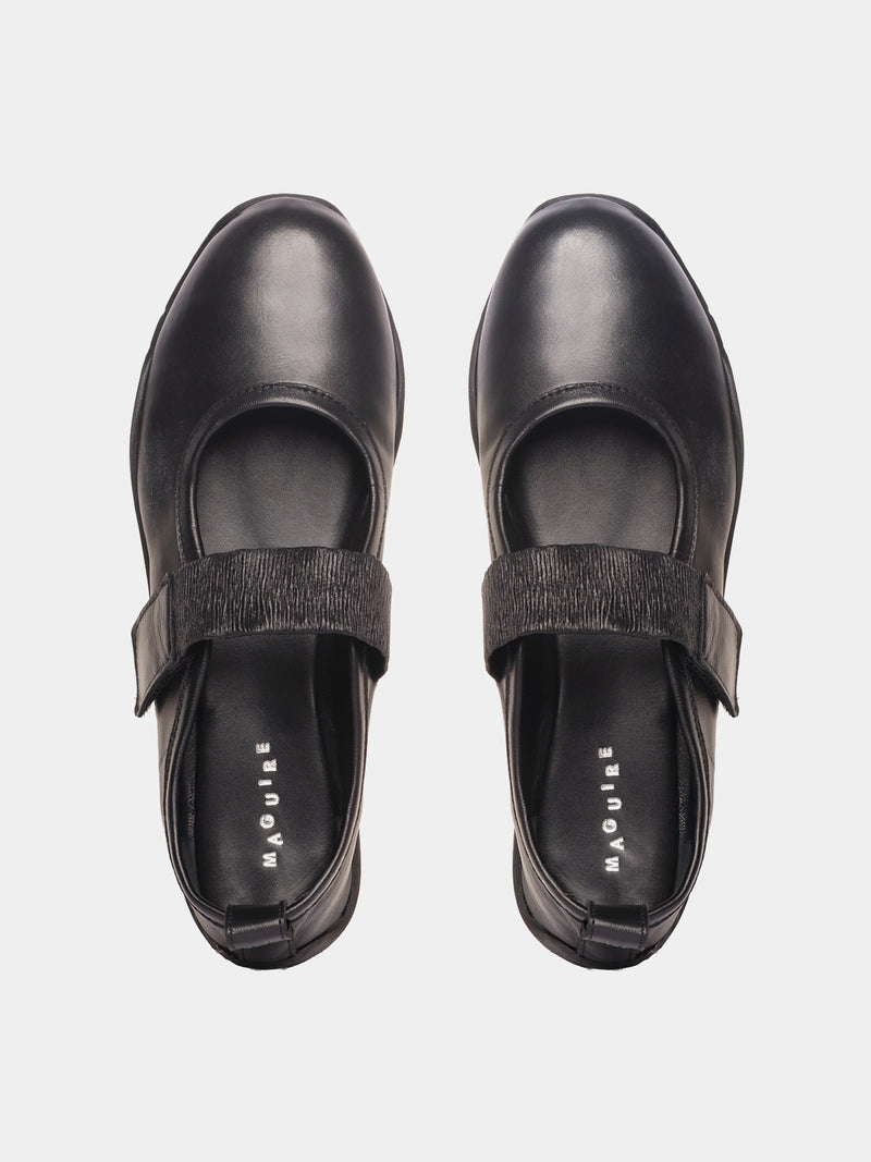 Black sporty mary-jane ballerinas