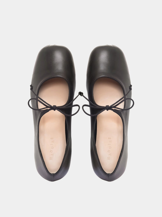 black mary jane ballerina with thin lace