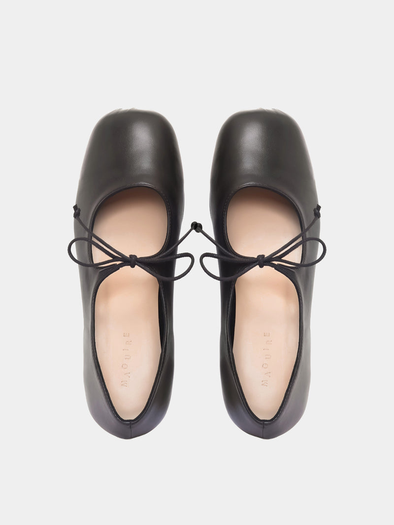 black mary jane ballerina with thin lace