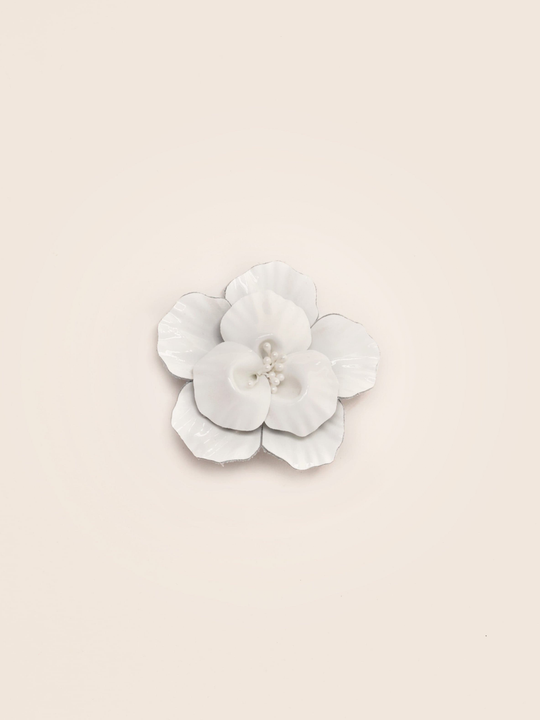 Patent Flower Clip White