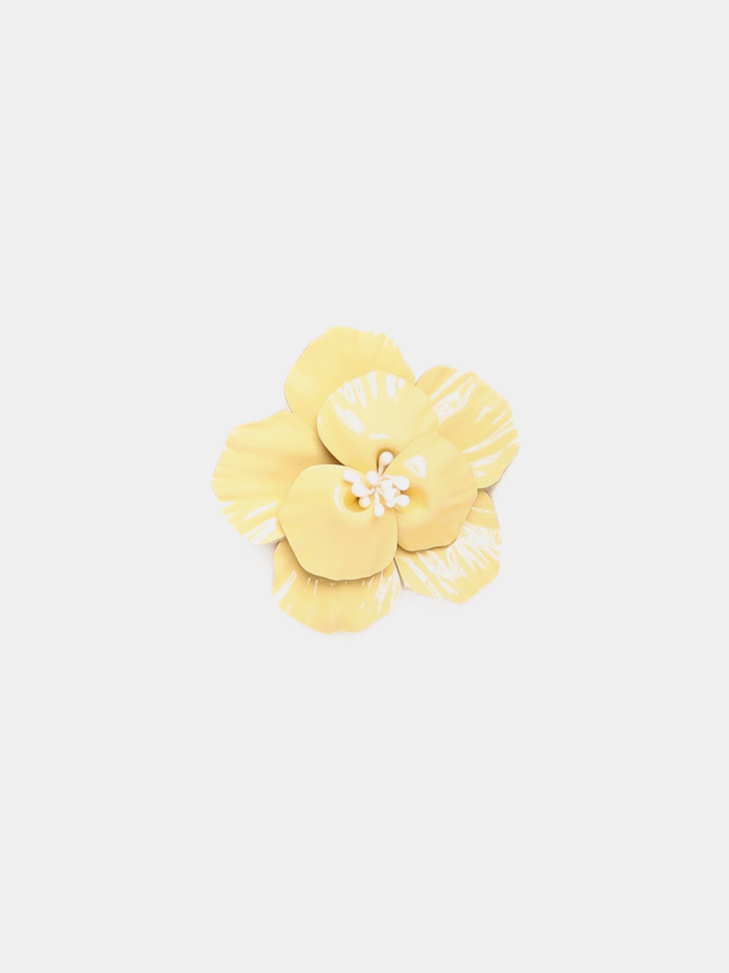Butter patent leather flower clip