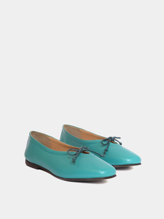 Turquoise ballet flat with small bow