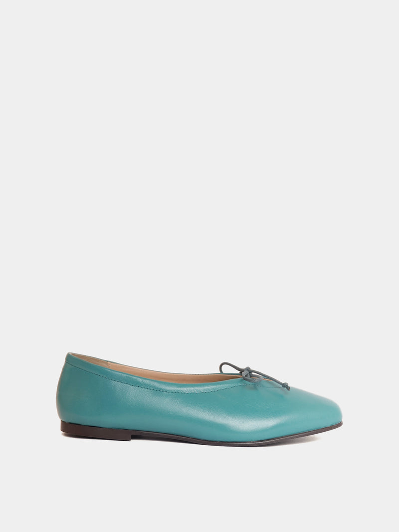 Turquoise ballet flat with small bow