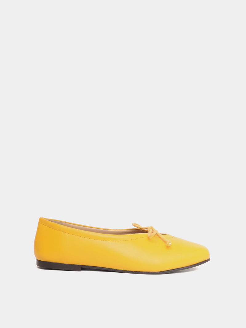 Sunflower yellow ballet flat with bow