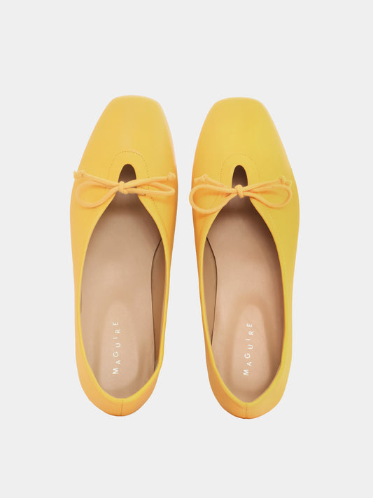 Sunflower yellow ballet flat with bow