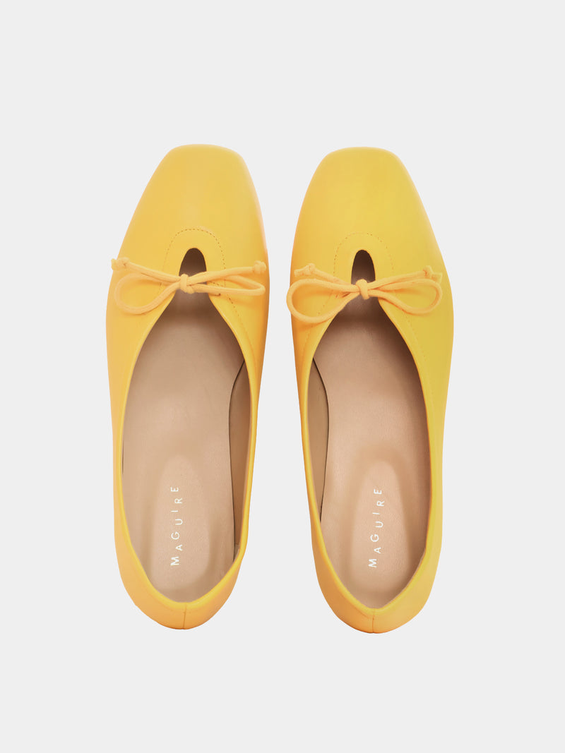 Sunflower yellow ballet flat with bow