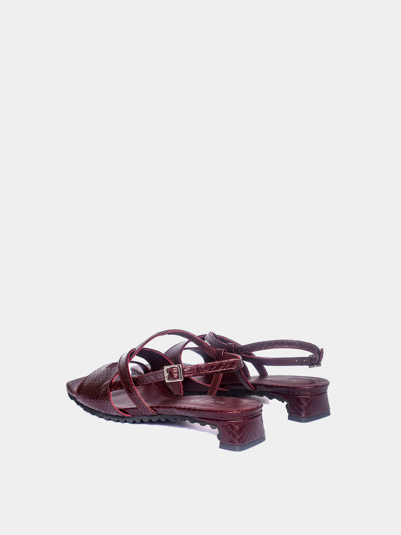 Roda Sandale Bordeaux Snake