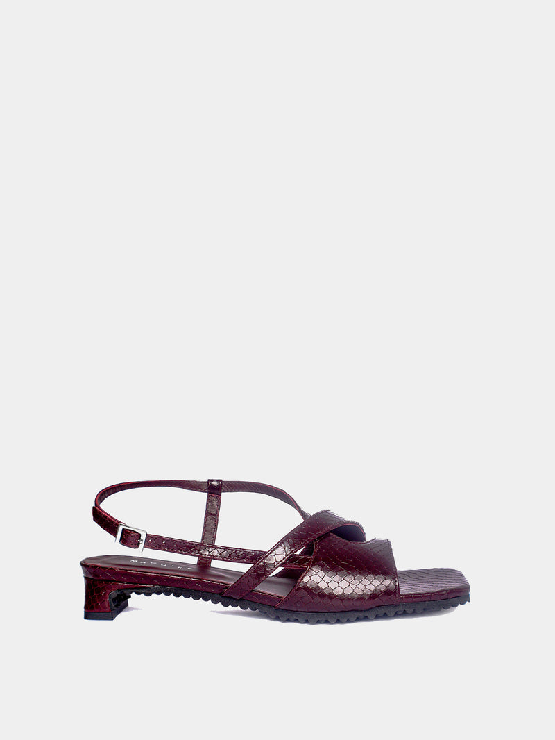 Roda Sandale Bordeaux Snake