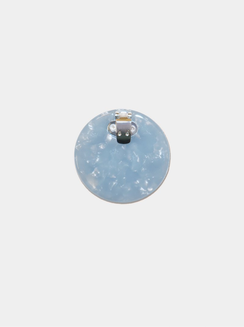 Round acetate blue and white clip