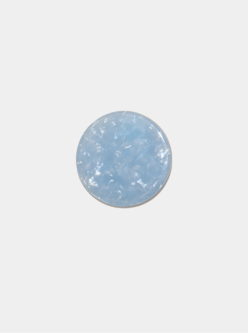 Round acetate blue and white clip