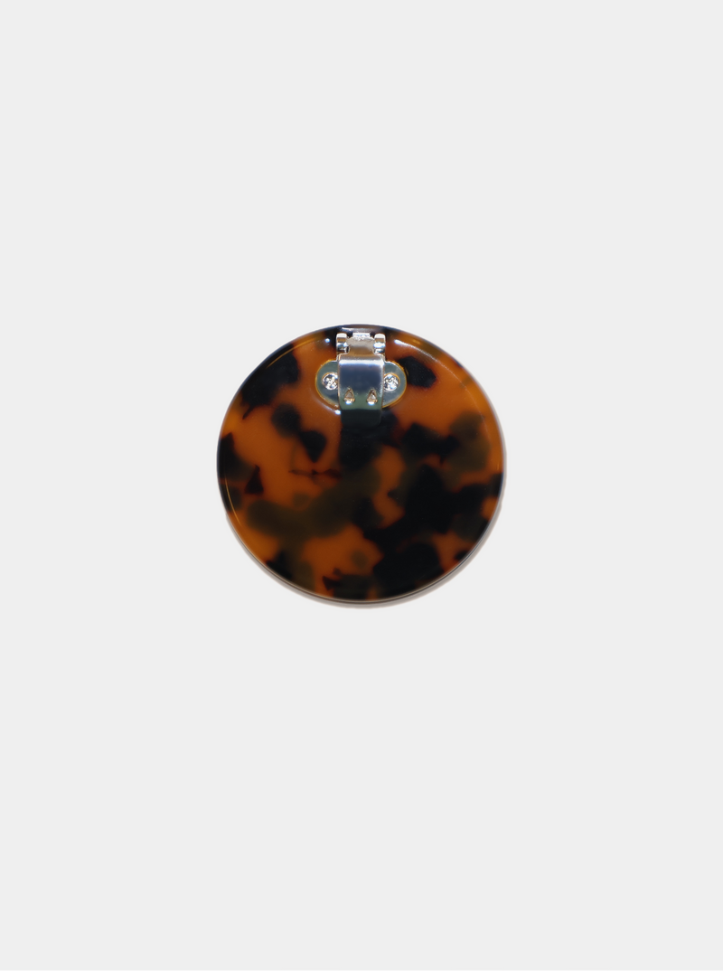 Round acetate tortoise clip