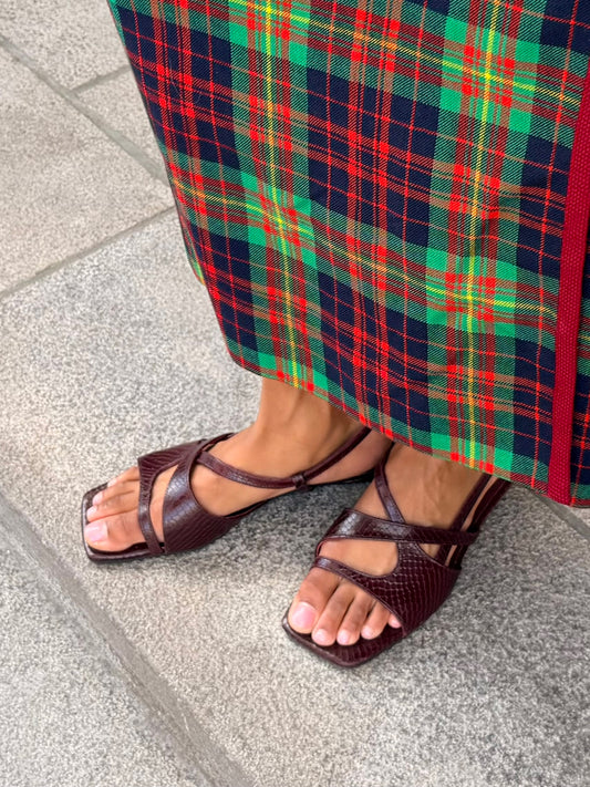Roda Bordeaux Snake Sandal