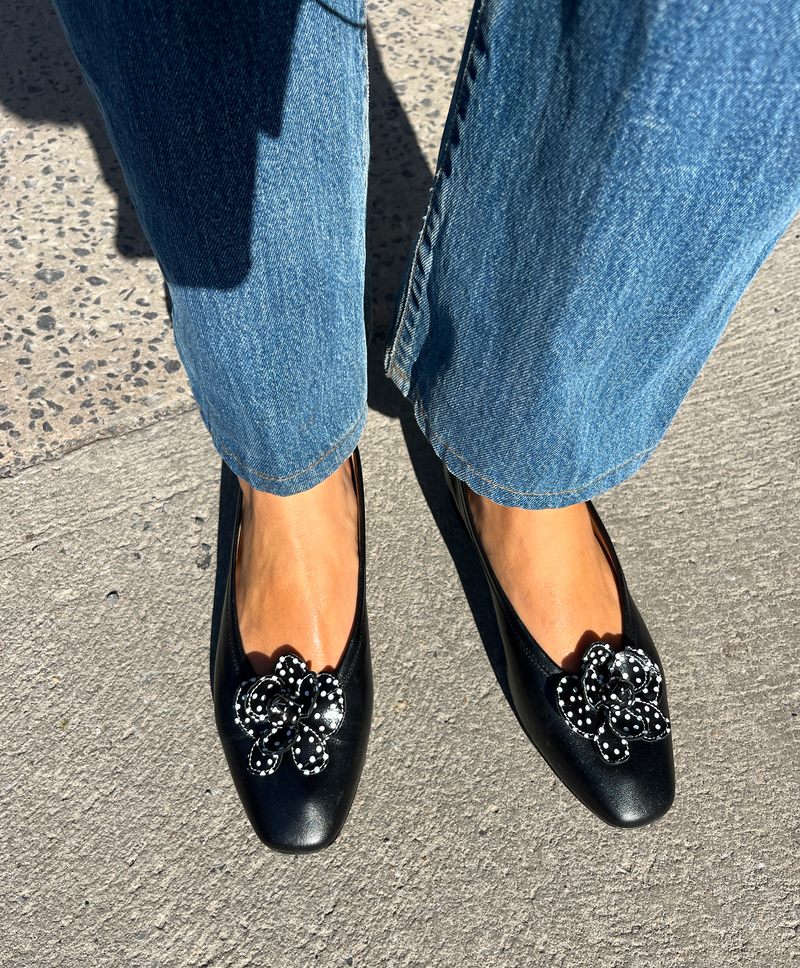 Pince Florale Polka Dot Noir