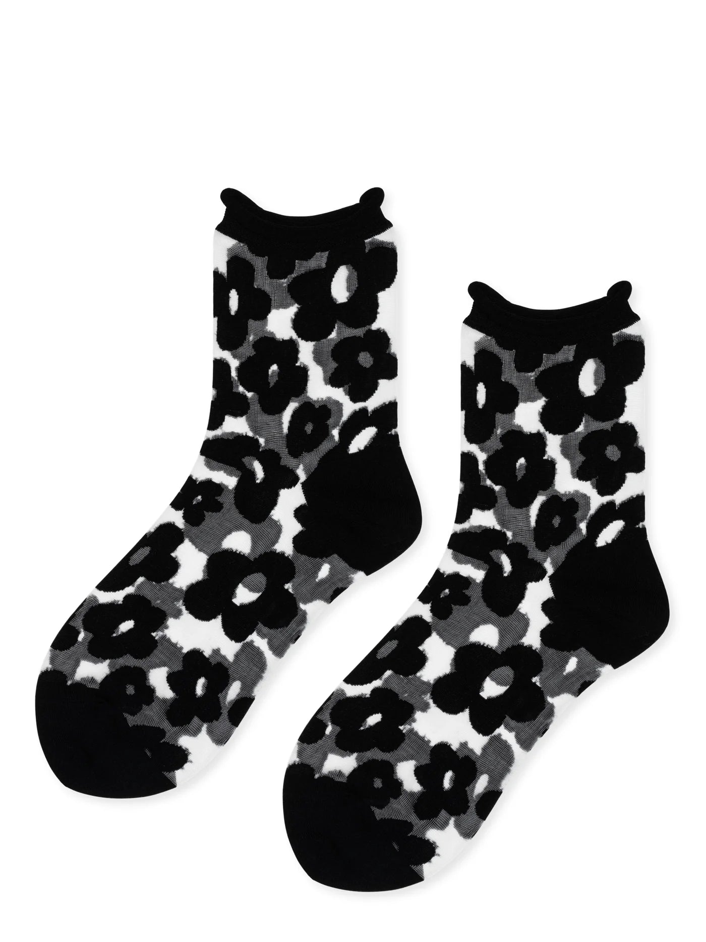 Pop Sheer Short Crew Black